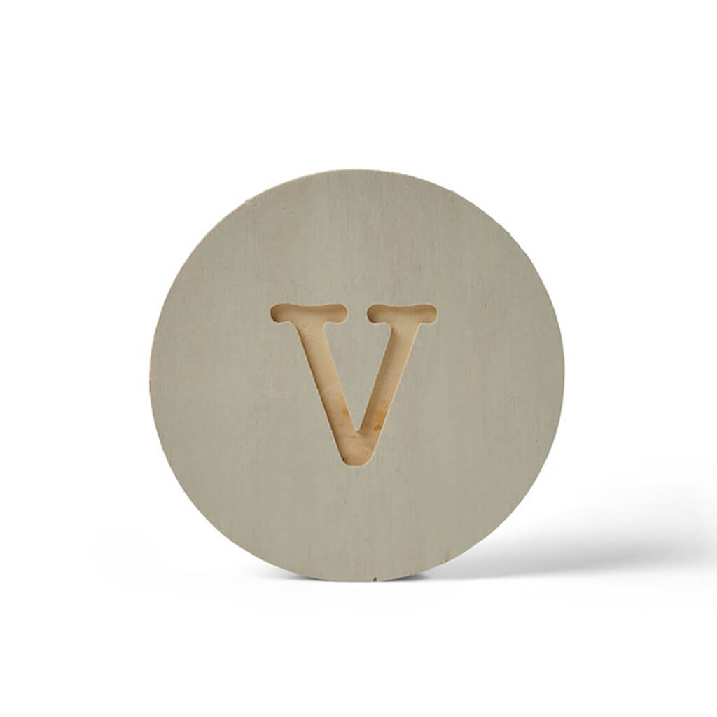 Wood Uppercase Circle Typewriter V