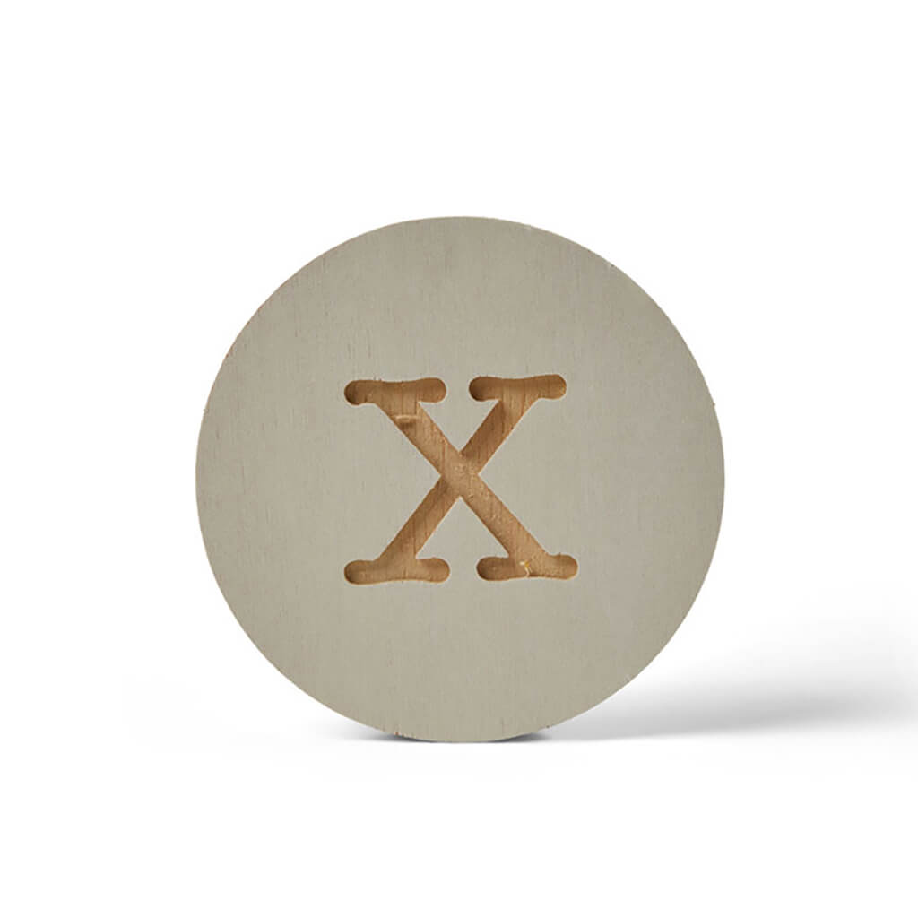 Wood Uppercase Circle Typewriter X
