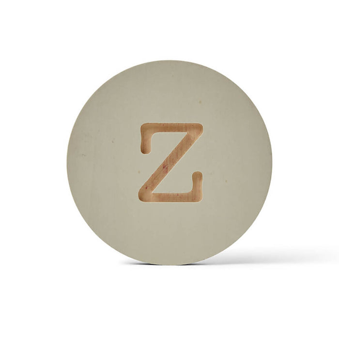 Wood Uppercase Circle Typewriter Z