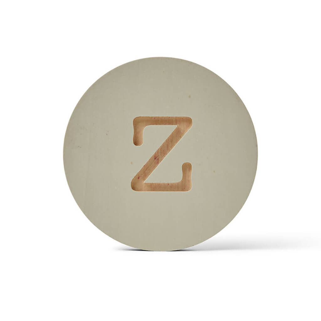 Wood Uppercase Circle Typewriter Z