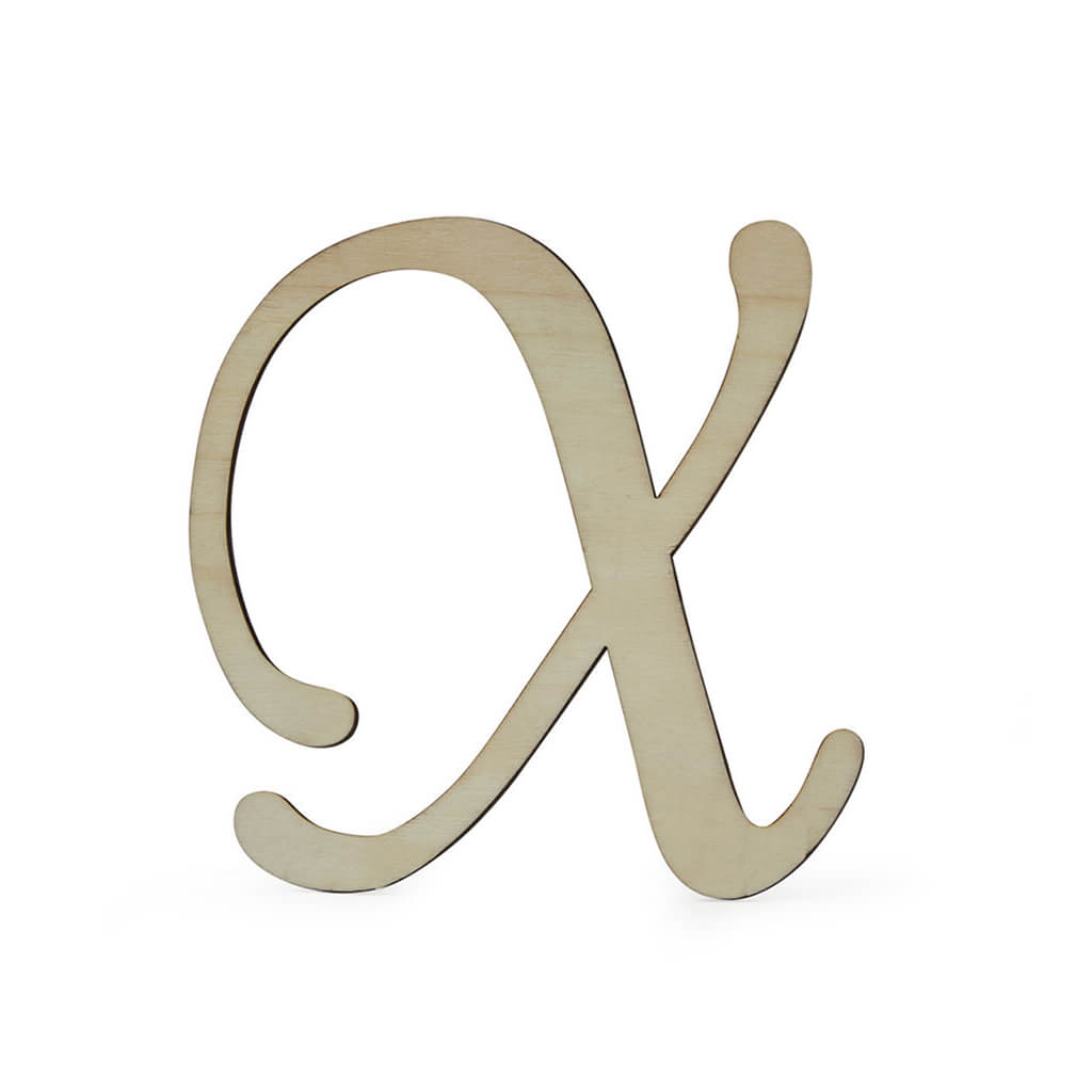 Flat Wood Fancy Script Uppercase X