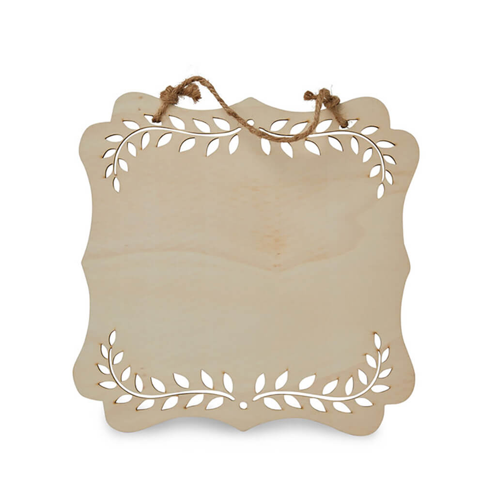 Wood Square Surface With Ornate Cutout 9in