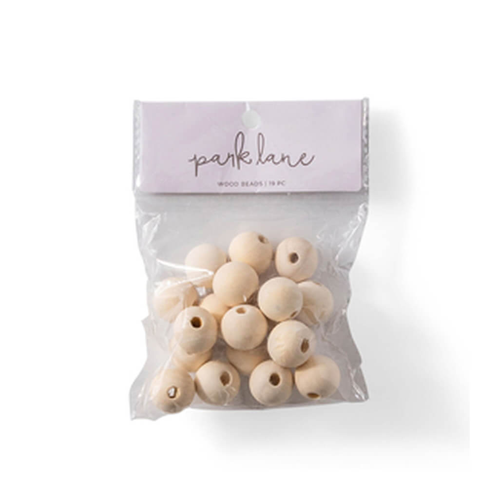 Wooden Bead 19pc, 25mm