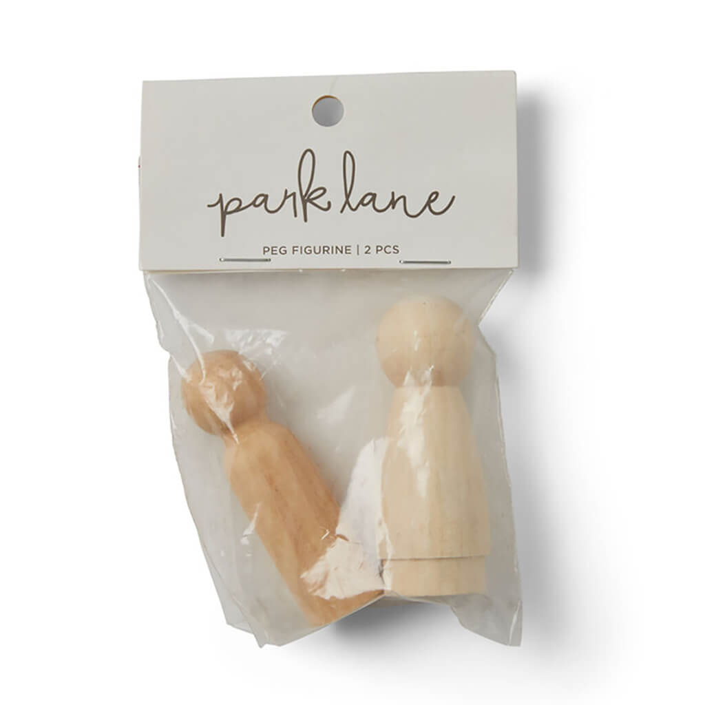 Wooden Peg Figurines 2pcs 2.75in