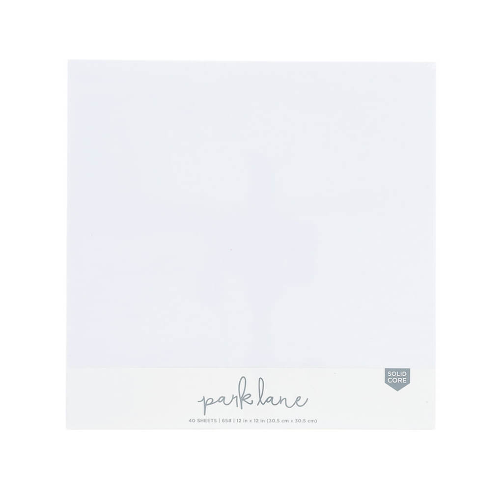 Solid Core Cardstock White 40pc, 12in x 12in