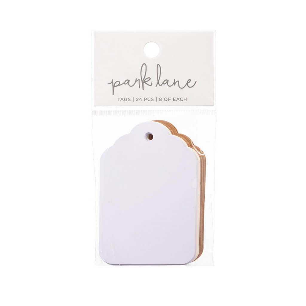 Park Lane Scallop Tags White 24pcs