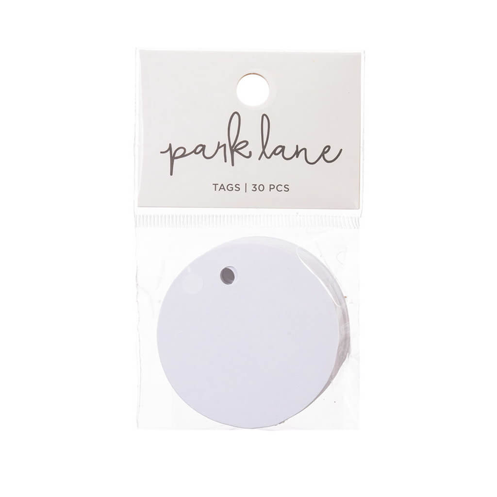 Small Circle Tags White, 30pc