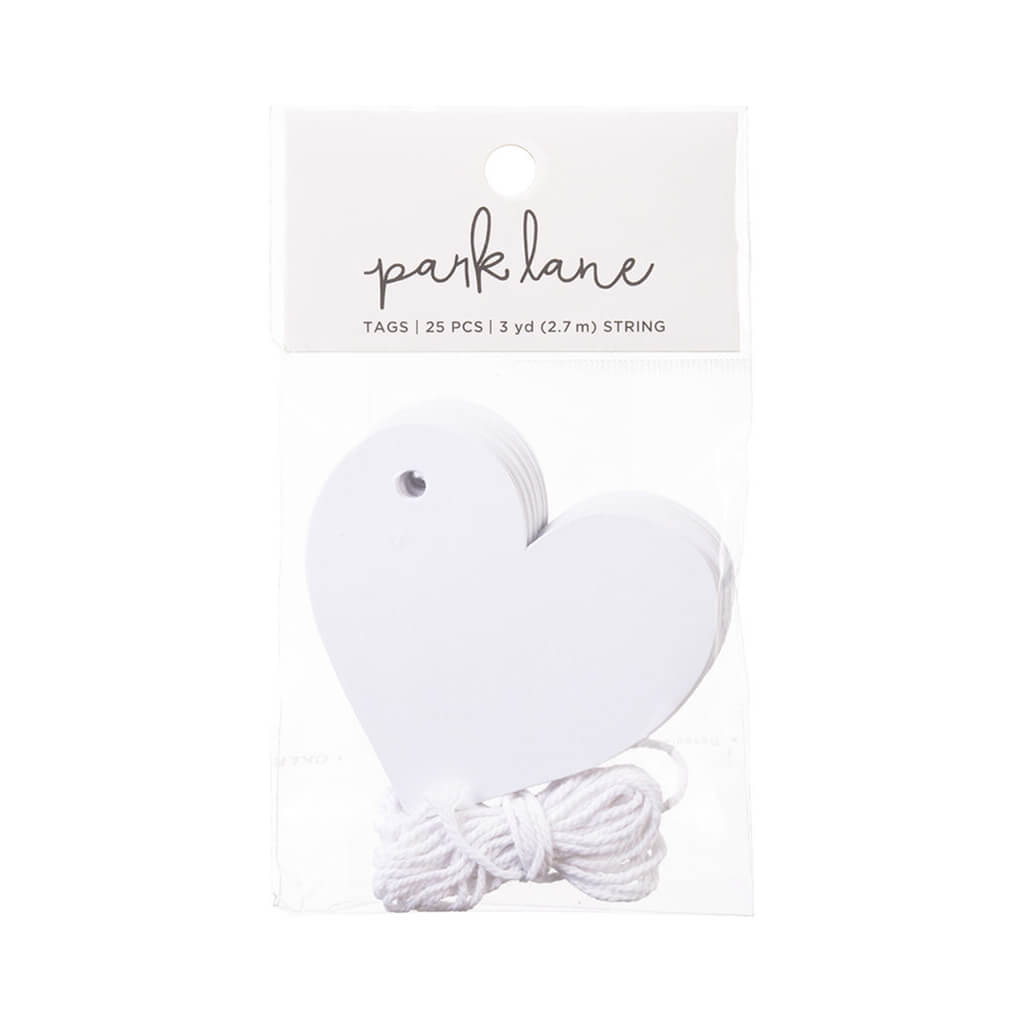 Tags with String Heart White