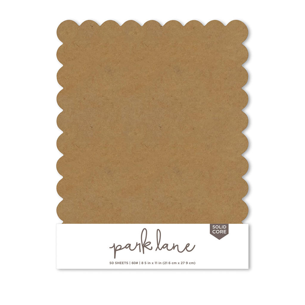 Kraft Scalloped Edge Cardstock Paper Pack 50ct 8.5in x 11in