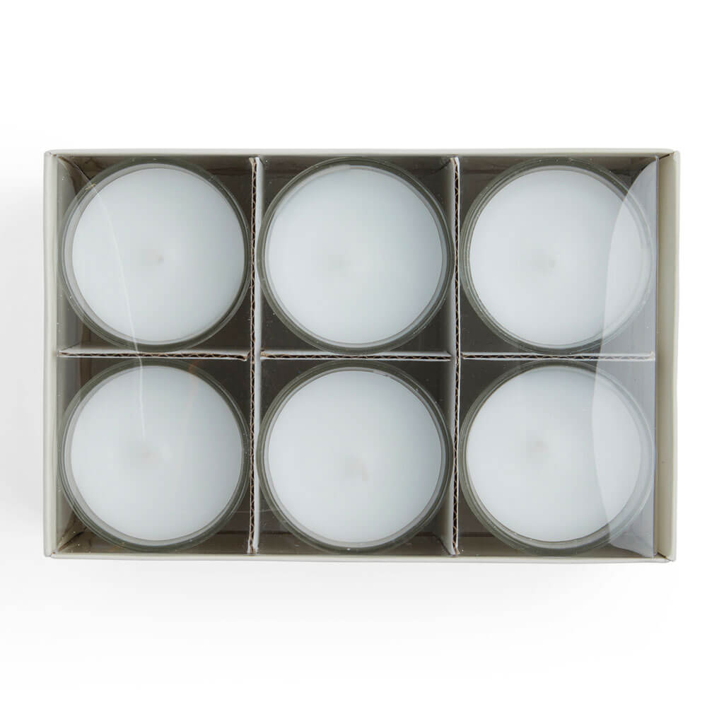 White Unscented Votive Candles, 6pk