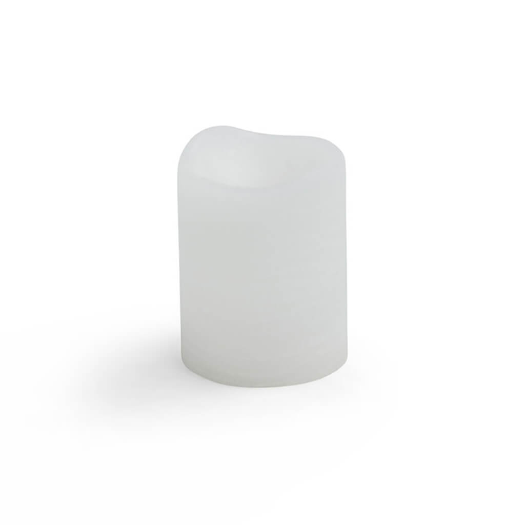 Flameless Vanilla Scented LED Rustic Pillar Candle 3in x 4in, White