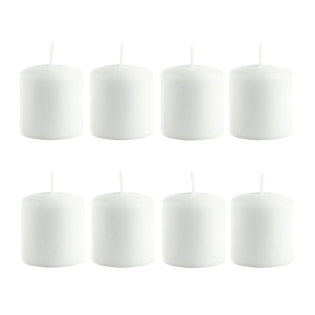 Unscented White Pillar Candles 8pk, 2in