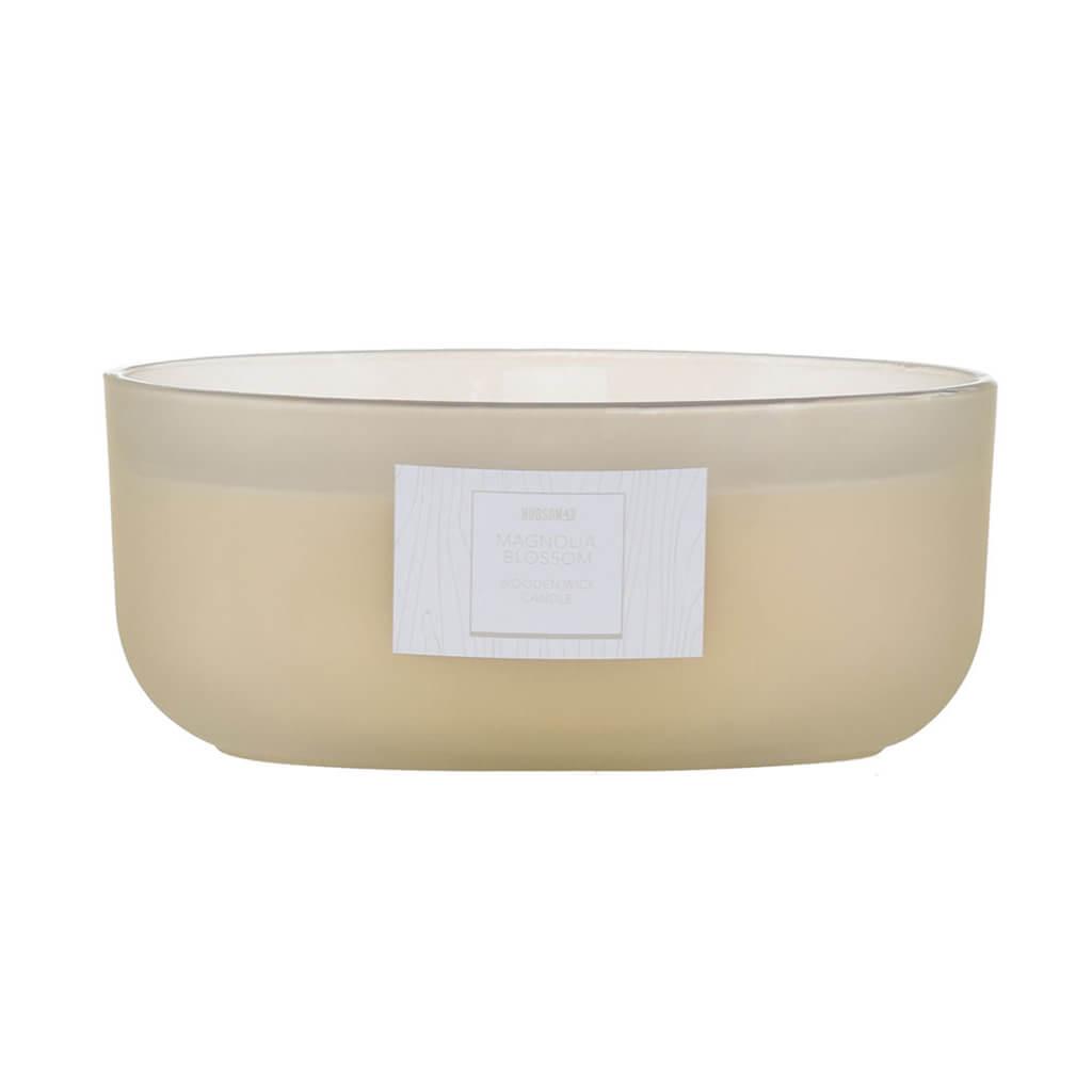 Wood Wick Magnolia Bloom Frosted Scented Dish Candle, 19oz