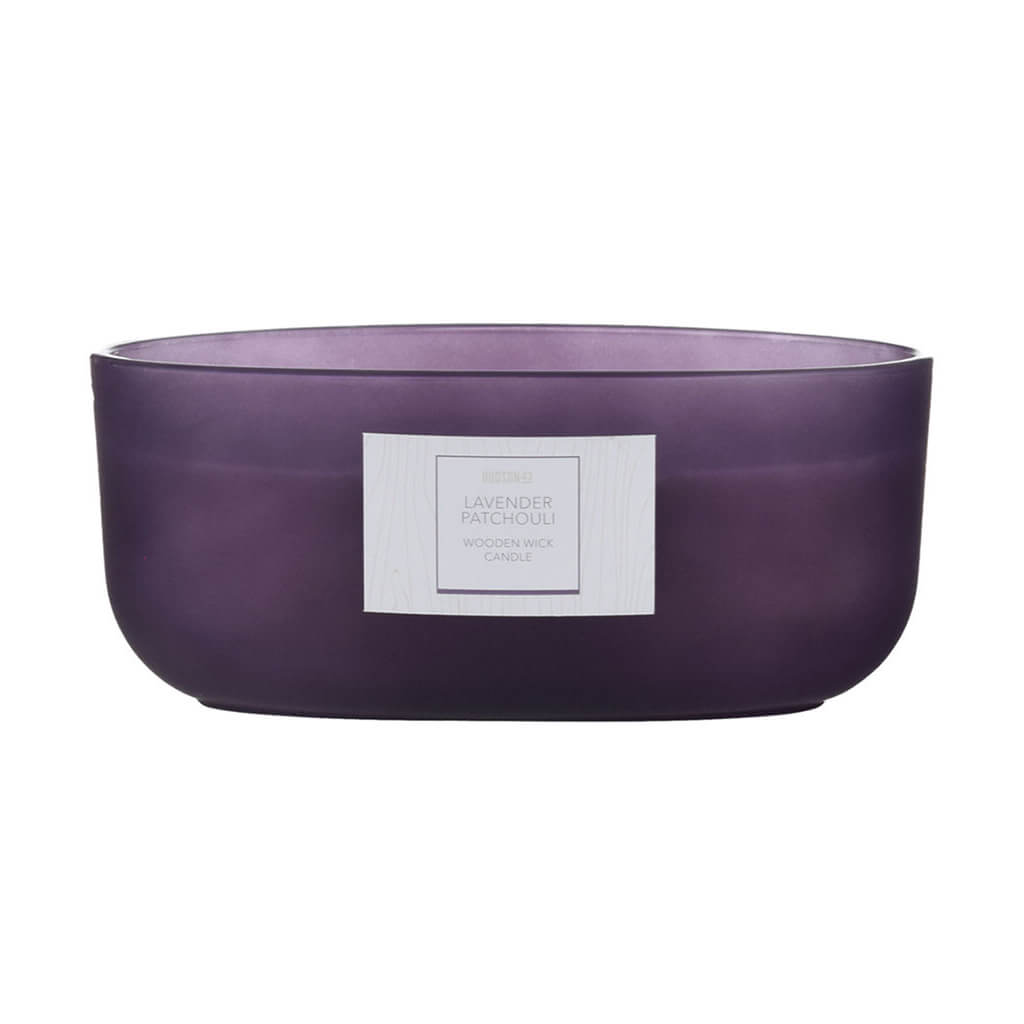 Wood Wick Lavender Patchouli Scented Dish Candle, 19oz