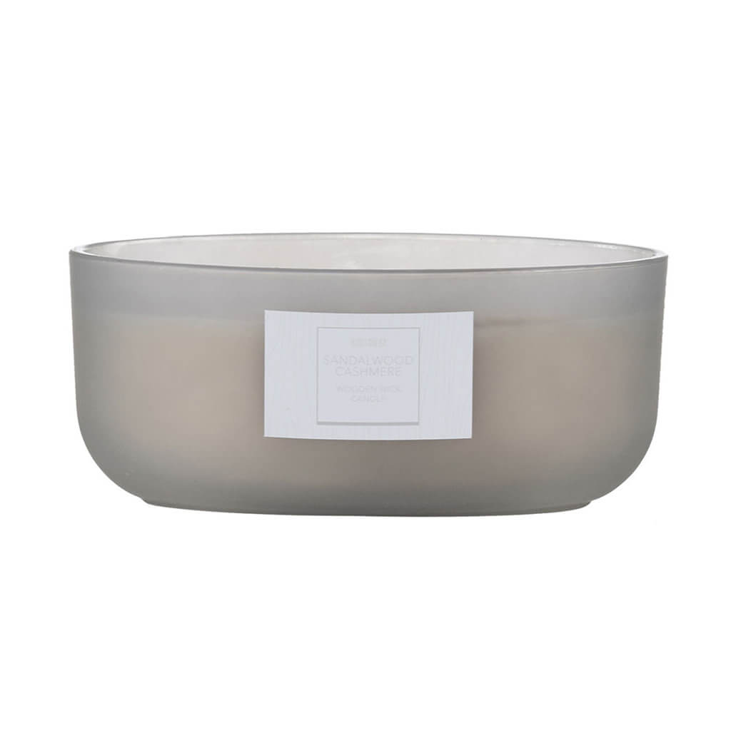 Wood Wick Sandalwood Cashmere Scented Dish Candle, 19oz