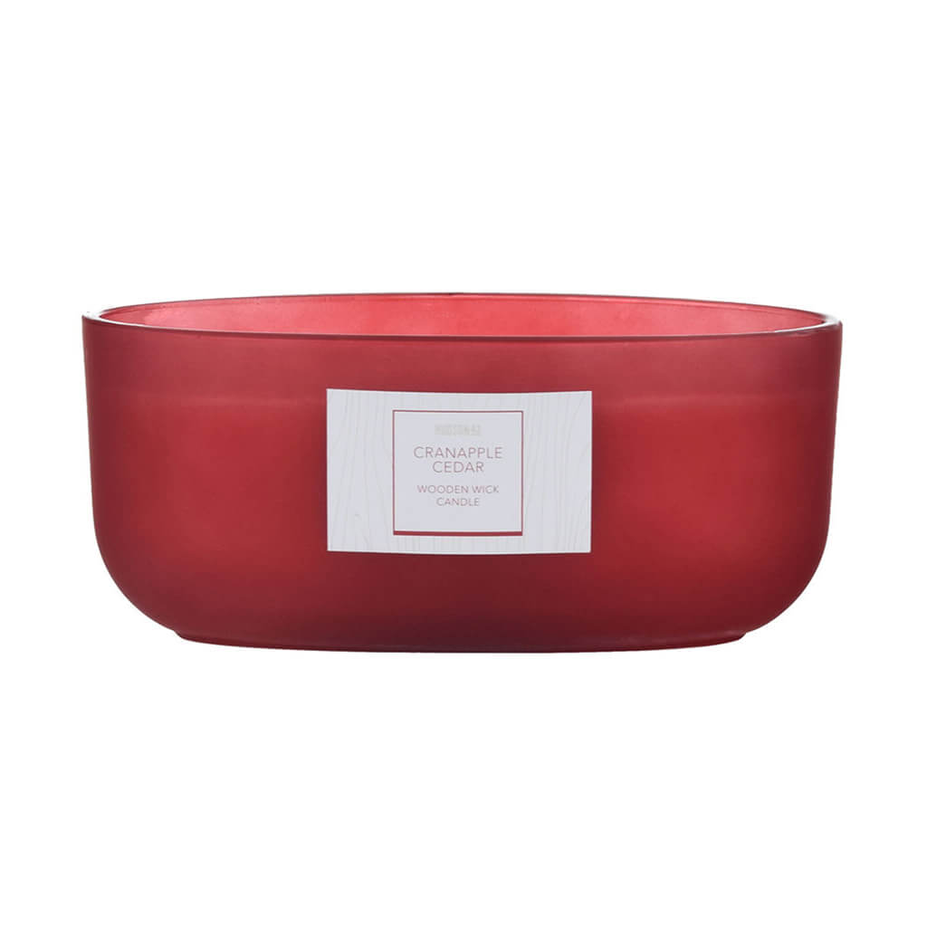 Wood Wick Cranapple Scented Dish Candle, 19oz