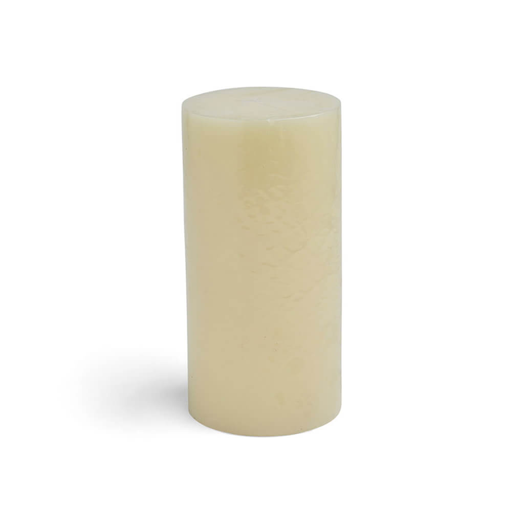 Ivory Poured Unscented Pillar Candle, 4in x 8in