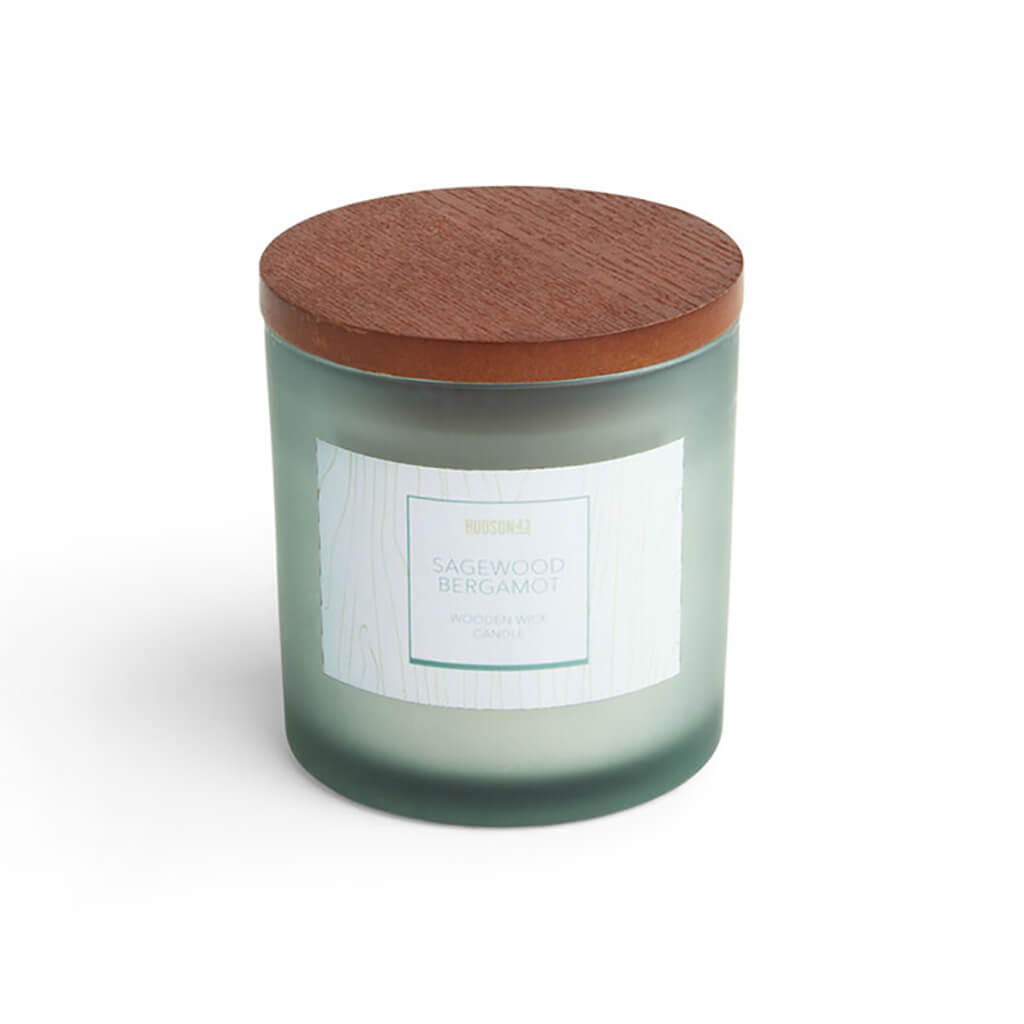 Sagewood Bergamot Scented Wooden Wick Candle, 12oz