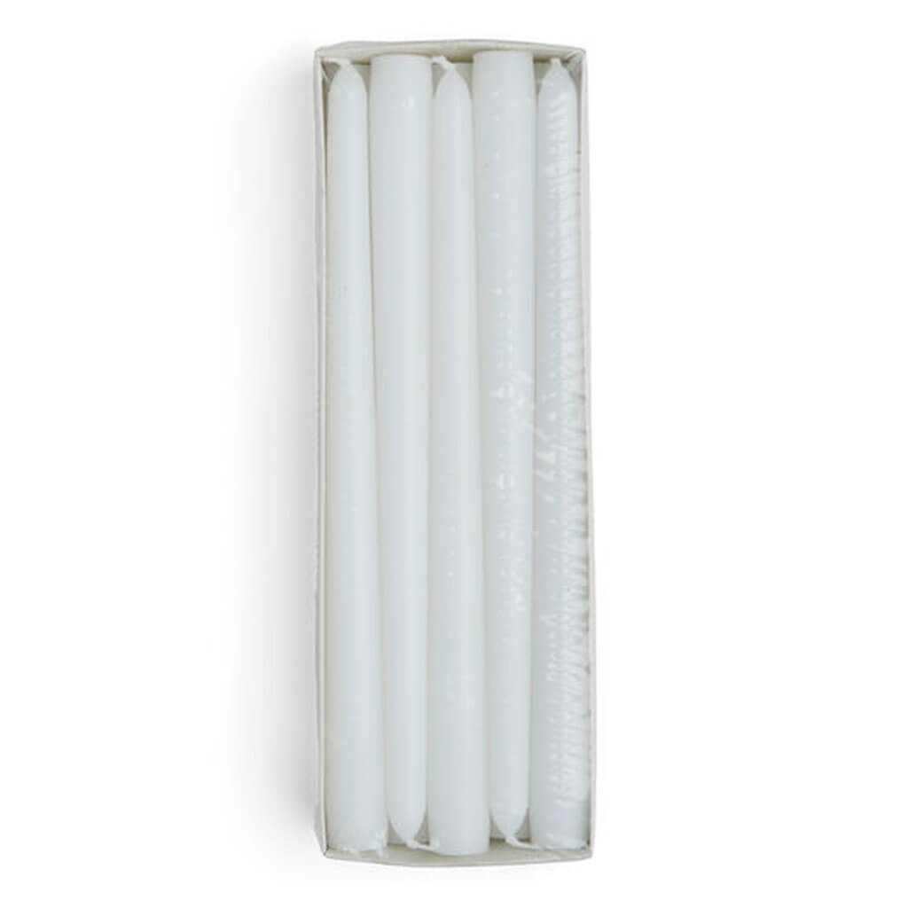 Unscented White Taper Candles 10pk, 10in