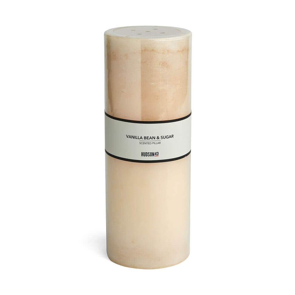 Vanilla Bean Scented Pillar Candle, 4in x 10in