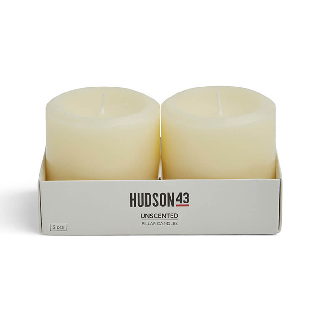 Vanilla Scented Pillar Candles 2pk, 3in x 3in