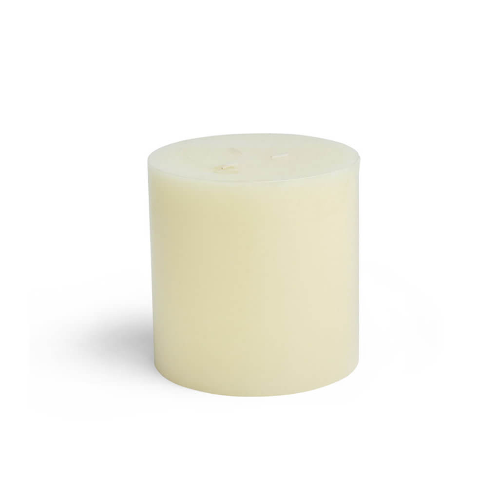 Ivory 3 Wick Unscented Pillar Candle, 5in x 5in