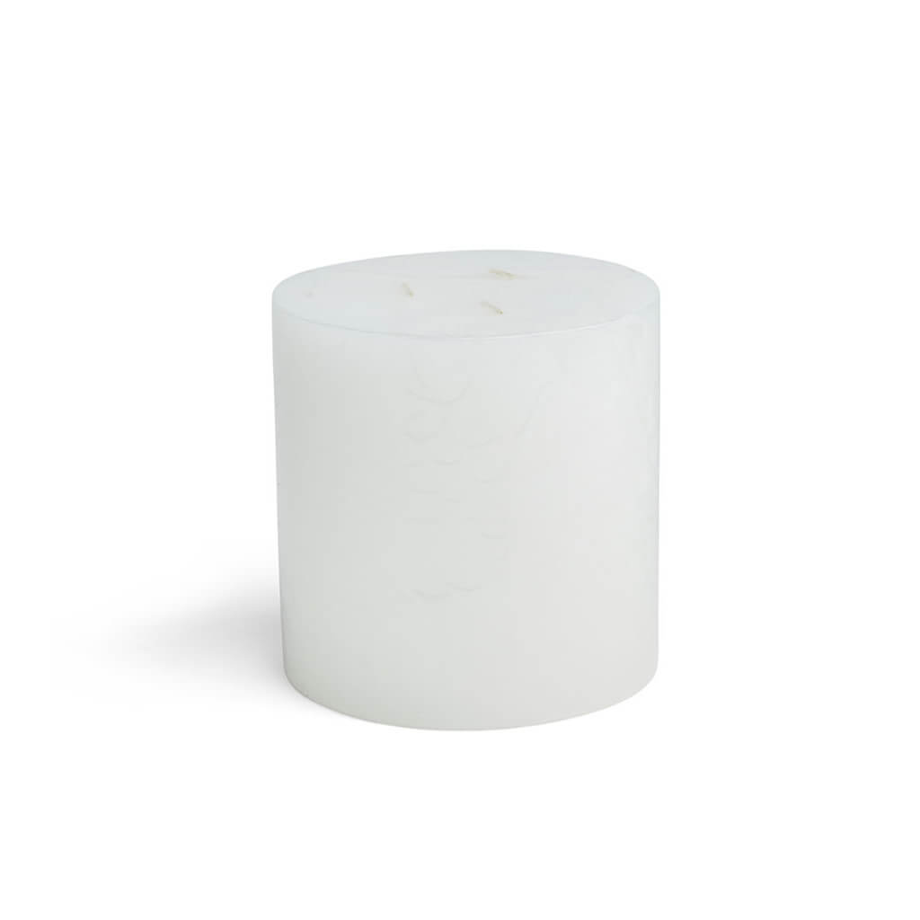 White 3 Wick Unscented Pillar Candle, 5in x 5in