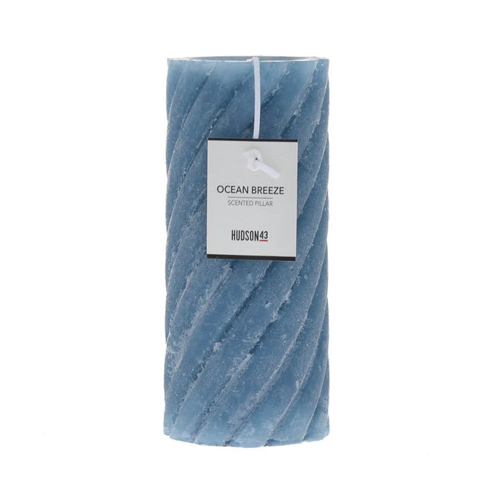 Spiral Scented Pillar Candle Ocean Breeze, 3in x 6in
