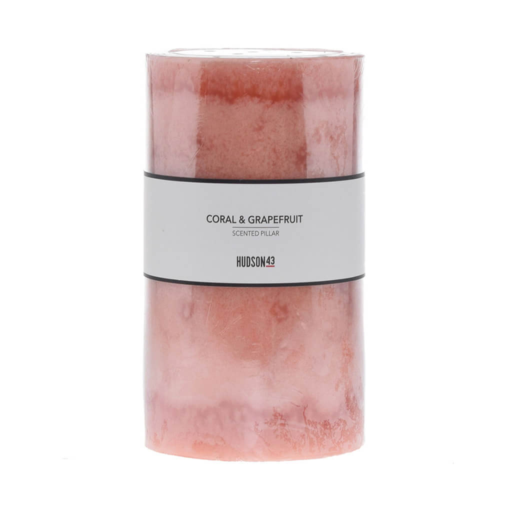 Coral Scented Pillar Candle, 4in x 6in