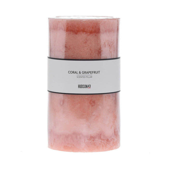 Coral Scented Pillar Candle, 4in x 6in