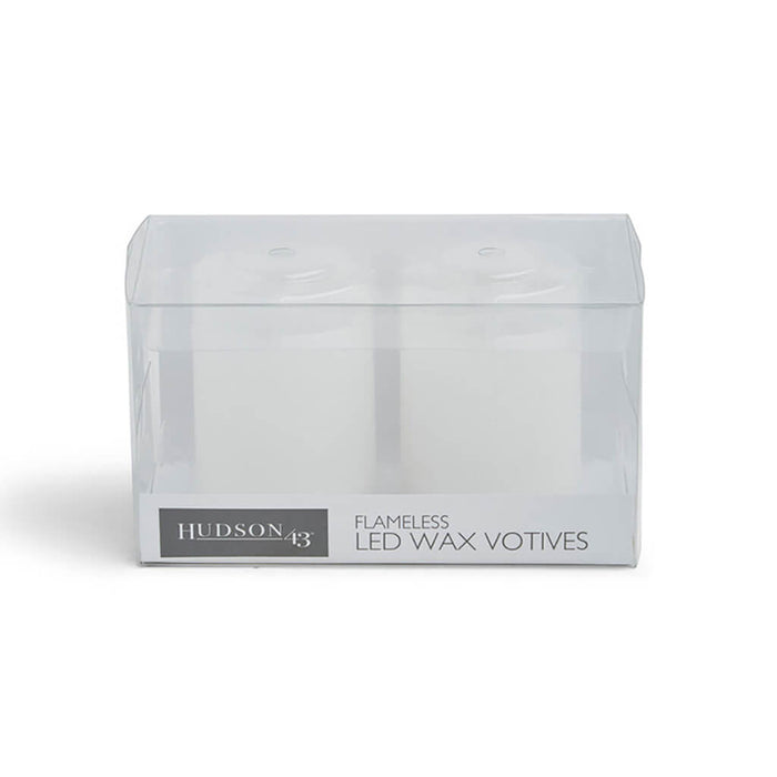 Flameless LED Rustic White Votive Candles 2pk
