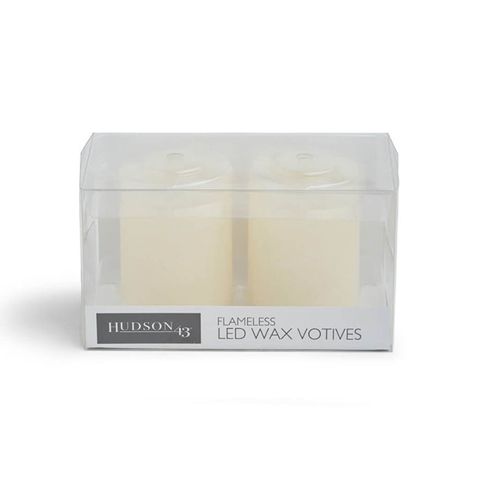 Flameless Vanilla Scented LED Rustic Votive Candles 2 pk Cream