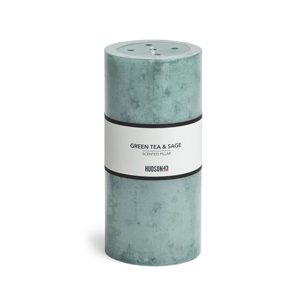 Green Tea Scented Pillar, 3in x 6in