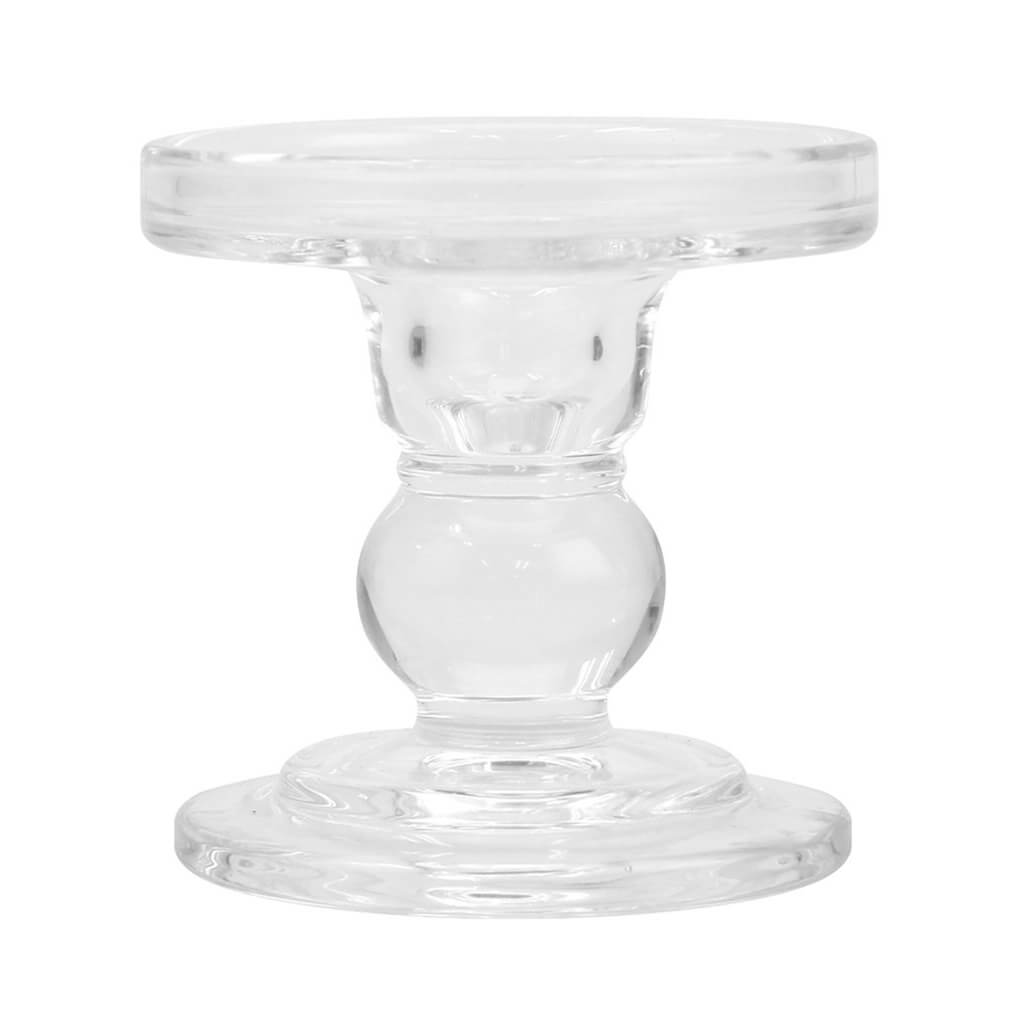 Clear Glass Pillar Candleholder, 3in x 3in