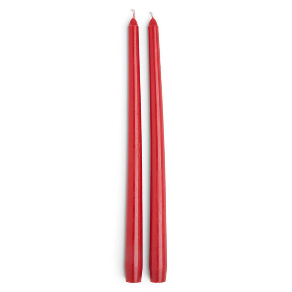 Red Unscented Taper Candles 2pk, 12in