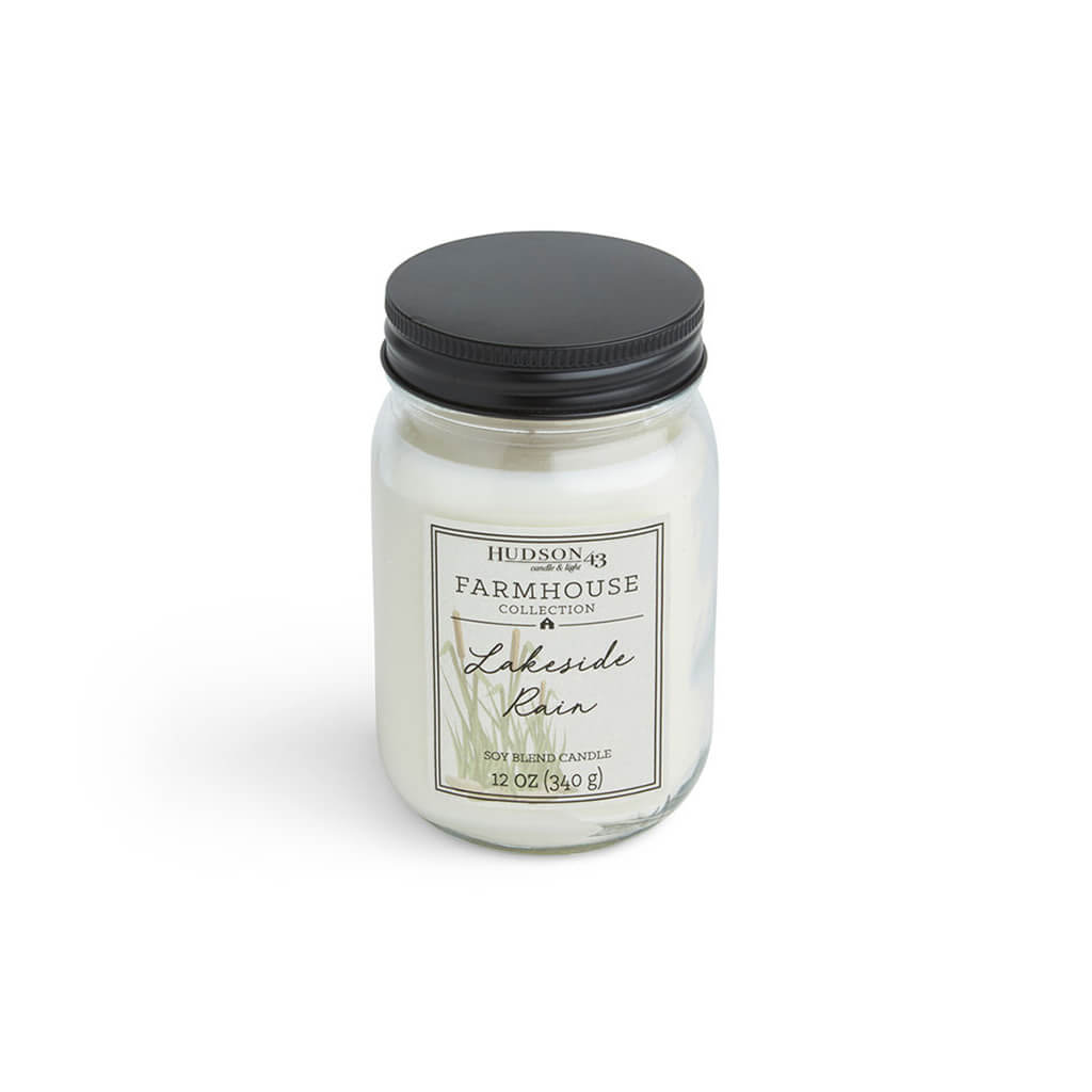 Lakeside Rain Scented Mason Jar Candle, 12oz