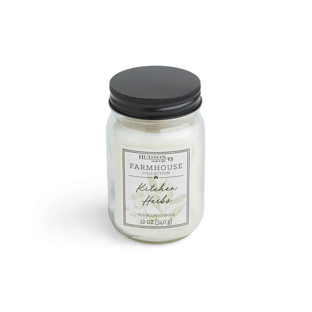 Kitchen Herbs Scented Mason Jar Candle, 12oz