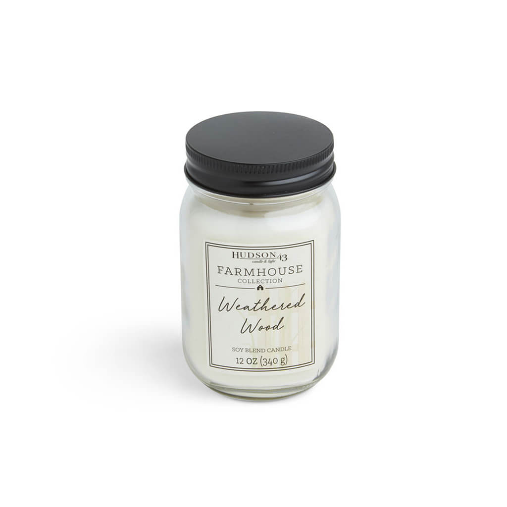 Weathered Wood  Scented Mason Jar Candle, 12oz