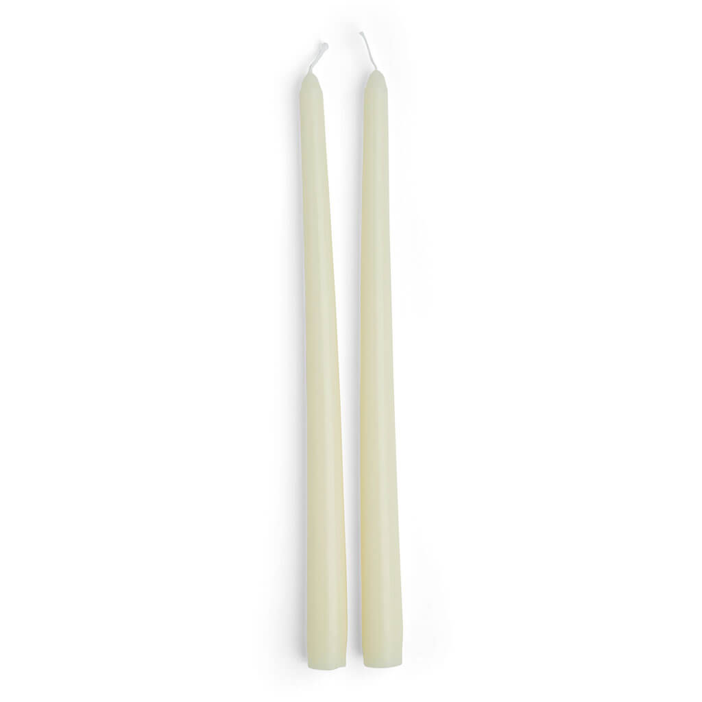 Cream Unscented Taper Candles 2pk, 12in