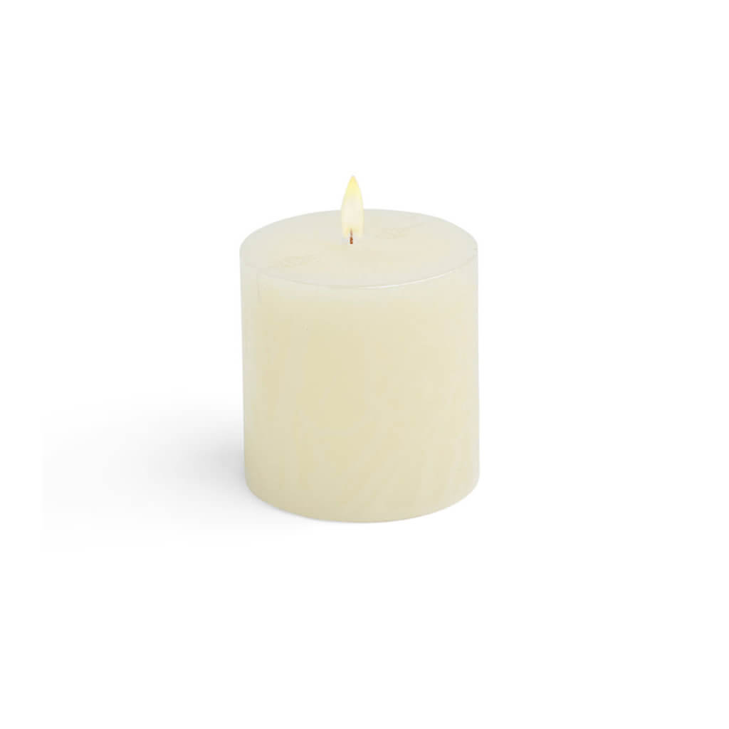 Ivory Unscented Pillar Candle, 3in x 3in