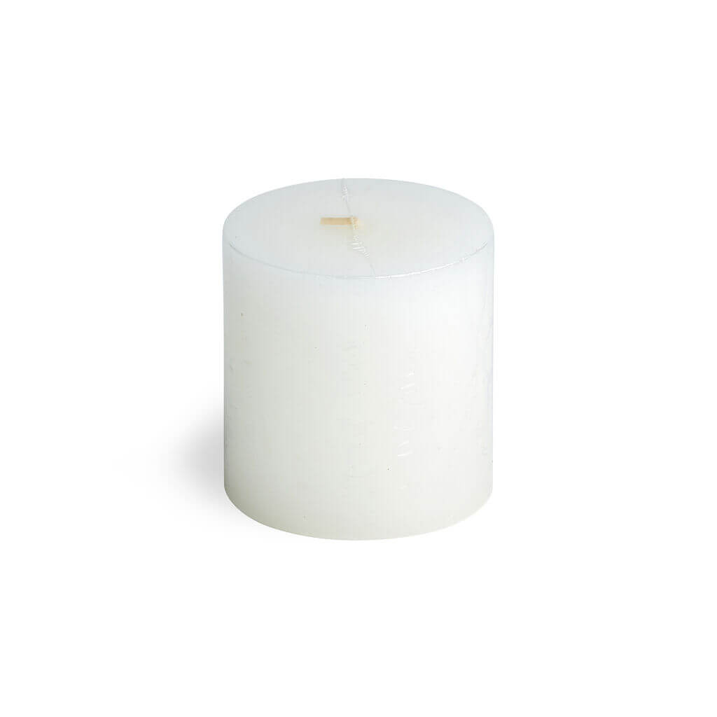 White Unscented Pillar Candle, 3in x 3in