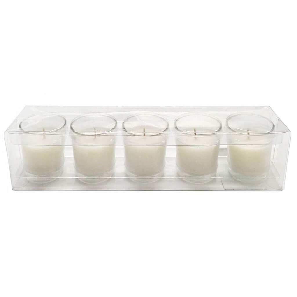 White Unscented Votive Candles, 5pk