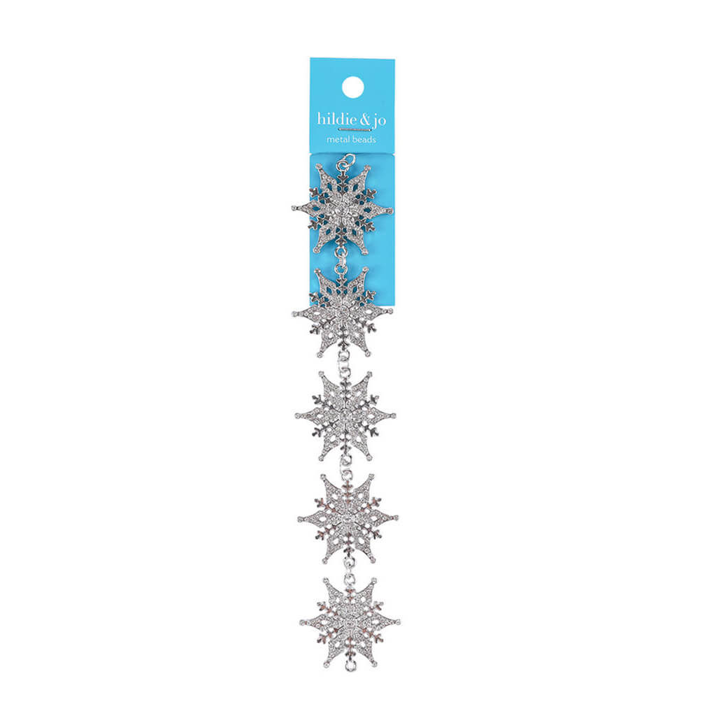 Metal Snowflake Strung Beads 13mm x 12mm