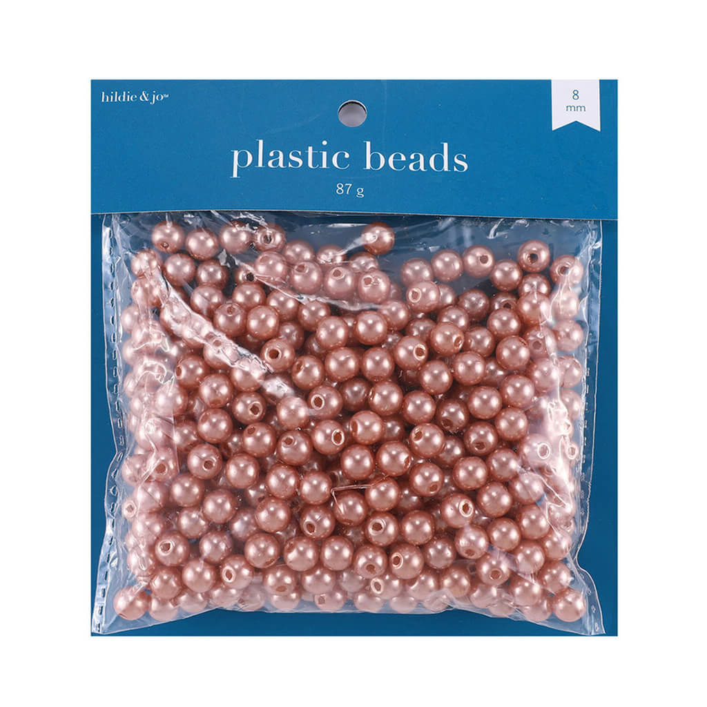 Round Plastic Pearl Beads Champagne, 8mm