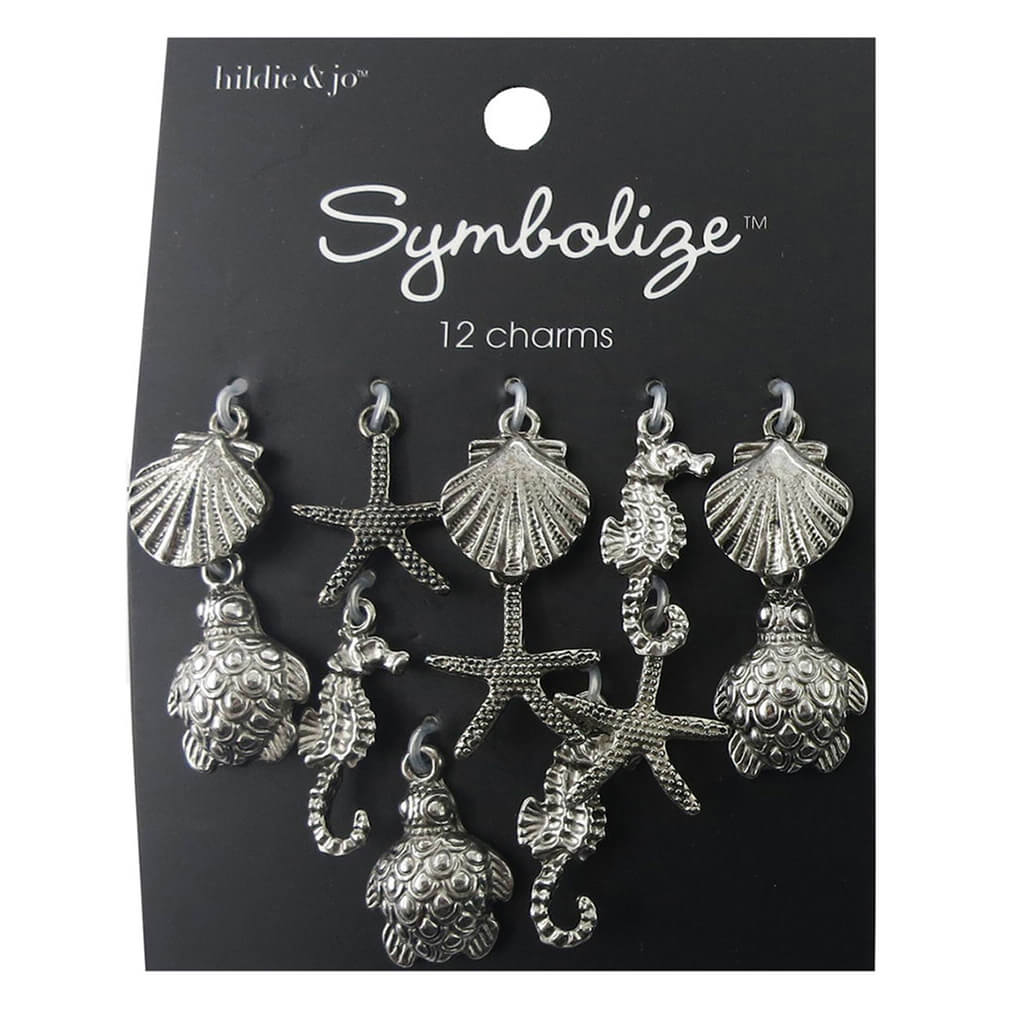 Sea Life Charms Silver, 12pc