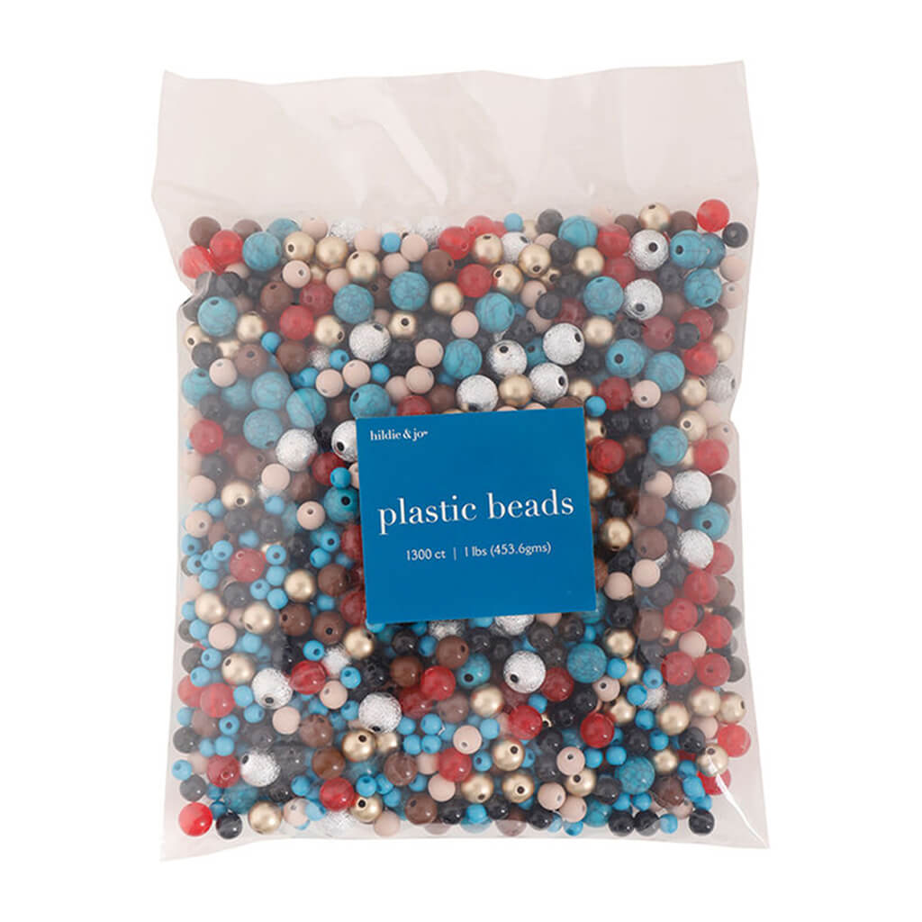 Multi Round Plastic Beads Mix Color 1Lb