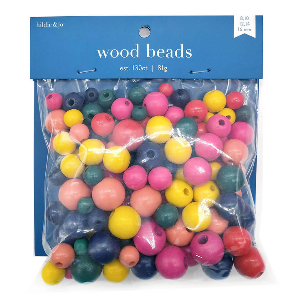 Wooden Beads Assorted 130pcs