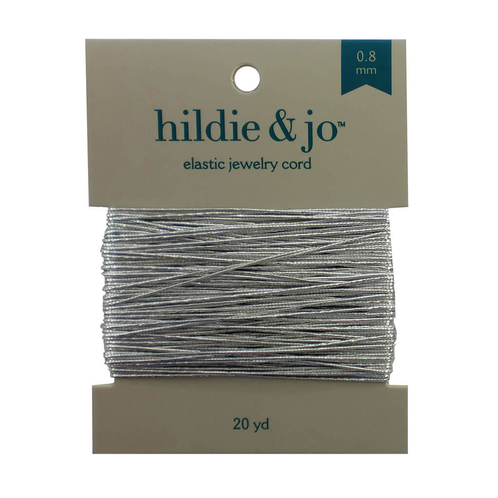 Silver Metallic Elastic Cord 20yds