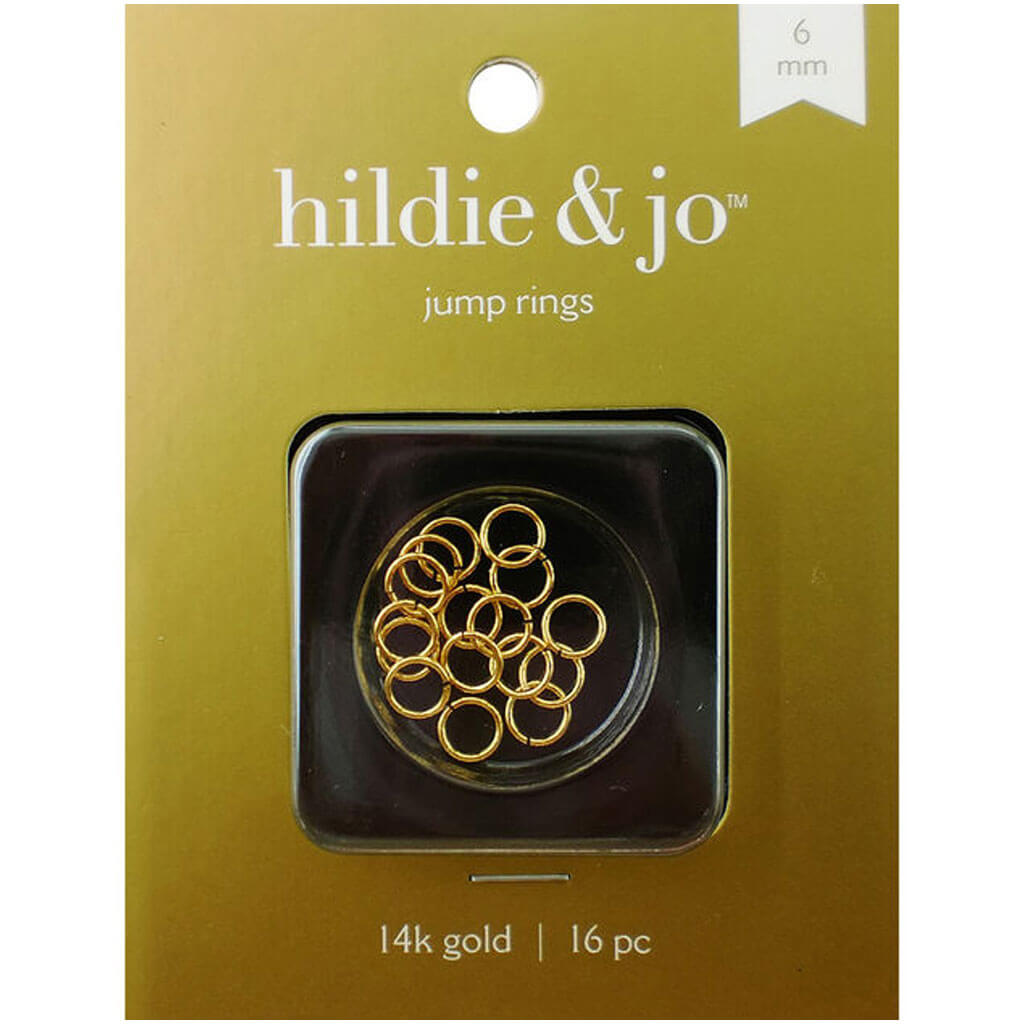 14kGold Plated Open Jump Rings,16 pk 6mm