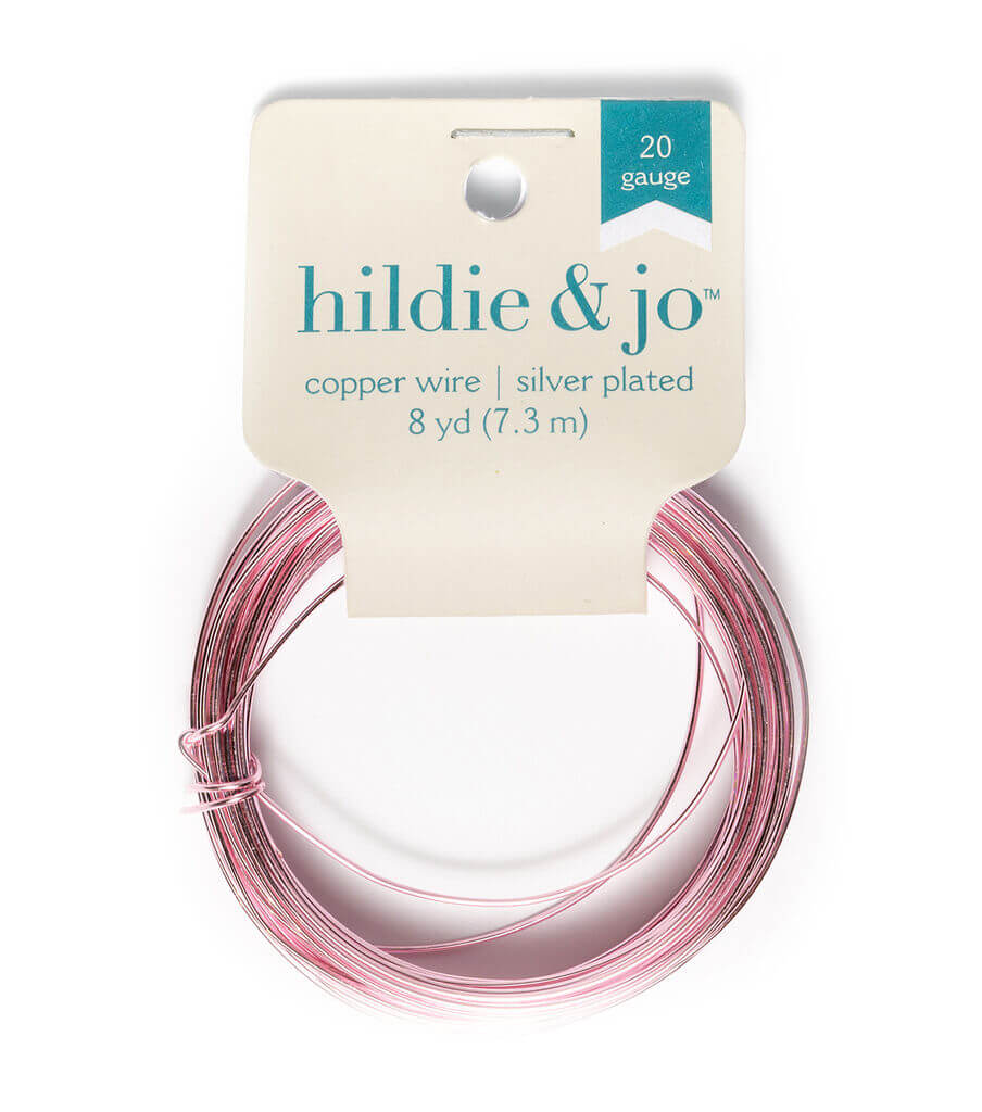 Pink Silver Plated Copper Wire 20 Gauge 8yds